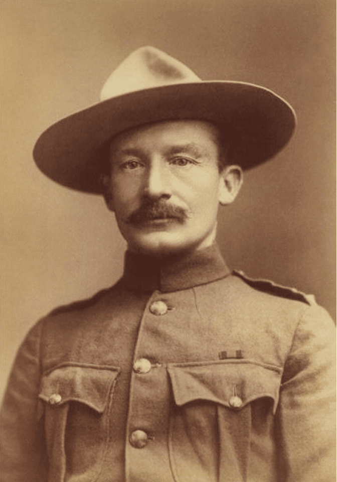 Portrait Lord Robert Baden - Powell, zakladatel skautského hnutí