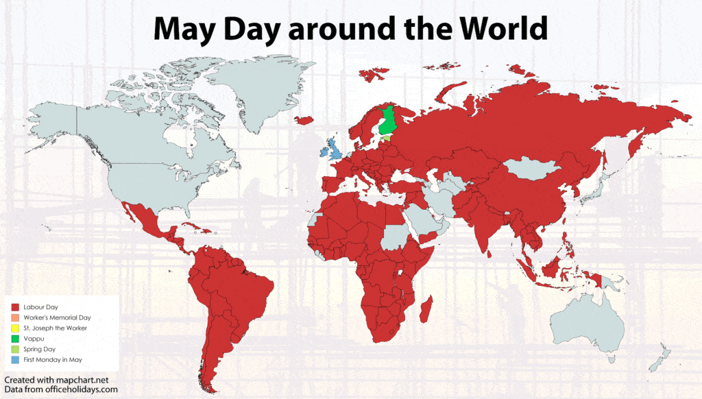 mapa světa May Day