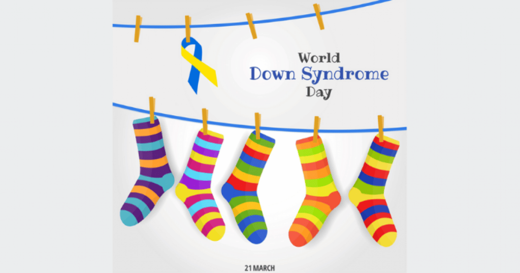 Barevné ponožky - symbol Světového dne Downova syndromu