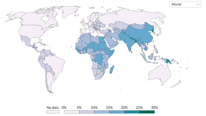 Světová statistika úmrtí na znečištěné ovzduší