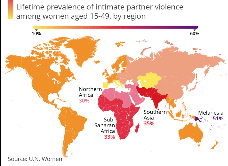 Statistické údaje nejvíce týraných žen na světě.